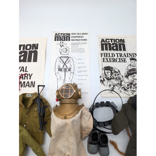 328 - Group (5) Vintage Palitoy Action Man Accessories / Outfits, Including Royal Military Police, Deep Se... 