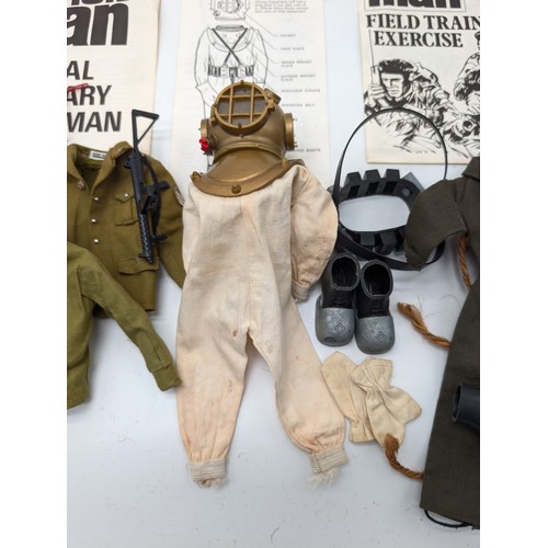 328 - Group (5) Vintage Palitoy Action Man Accessories / Outfits, Including Royal Military Police, Deep Se... 