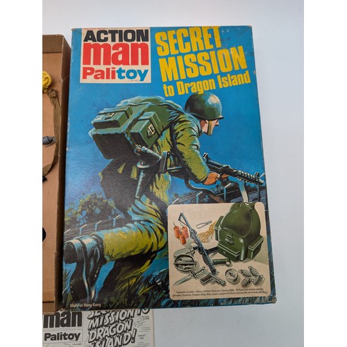 326 - Palitoy early Secret Mission to Dragon Island Equipment Pack including Helmet & Uniform, Rucksack, S... 