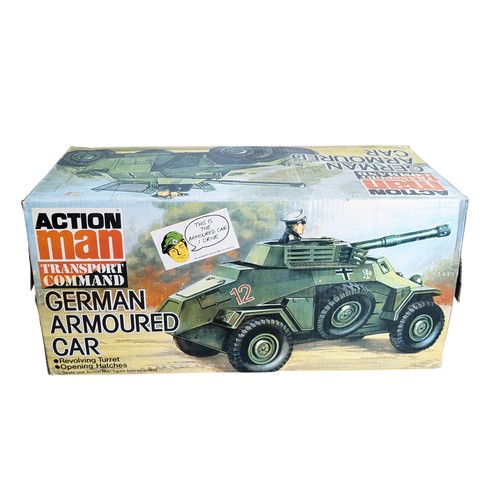 315 - Palitoy Action Man vintage #34755 German Armoured Car, Good within Fair to Poor picture box - Decals... 