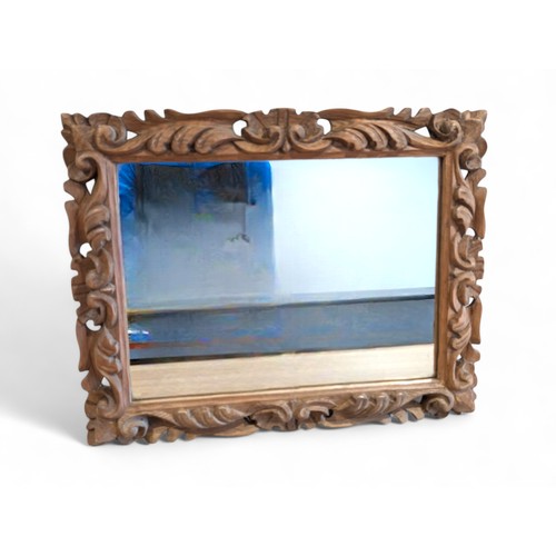 122 - An Attractive Scroll Carved Hardwood Mirror - 20x16