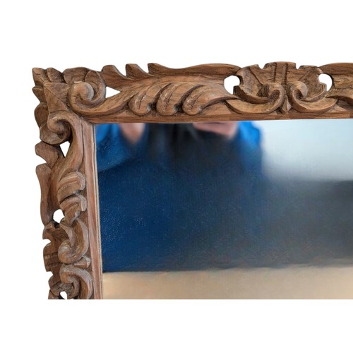 122 - An Attractive Scroll Carved Hardwood Mirror - 20x16