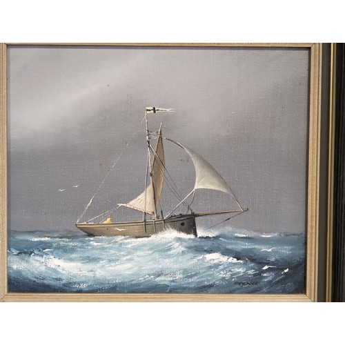 109 - Spence, Signed Oil On Canvas Ship at Sea Signed Lower Right 37x32cm