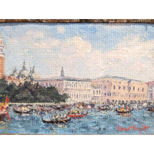 106 - Ernest Knight [British, 1915-1995] Oil On Board Piazza San Marco Venice, In Attratcive Frame Dated a... 