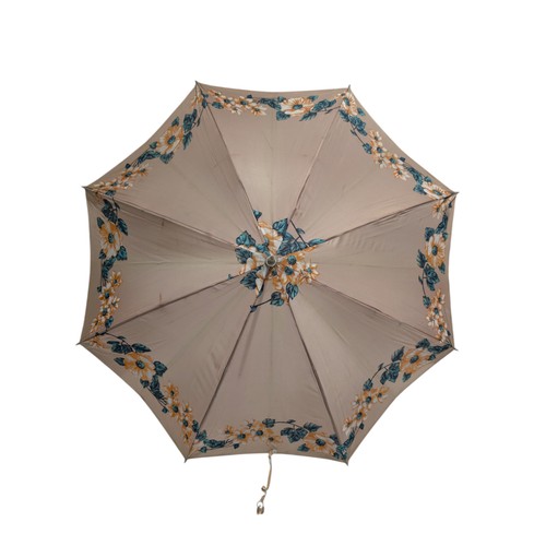 196 - A Pair of Vintage Umbrellas, One Featuring Attratcive Floral Design Plus One Other AF