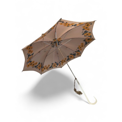 196 - A Pair of Vintage Umbrellas, One Featuring Attratcive Floral Design Plus One Other AF