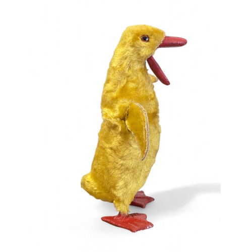 267 - Vintage Wind up Duck Toy, With Wooden Beak and Feet, Marked Foreign To Base 6