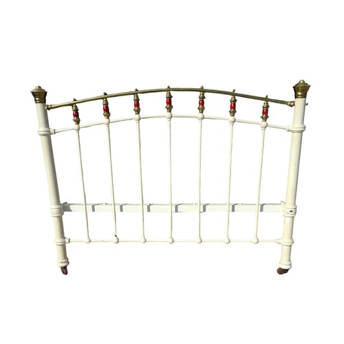 9 - A Victorian & Cast Iron Painted Victorian Bed With Original Sprung Base