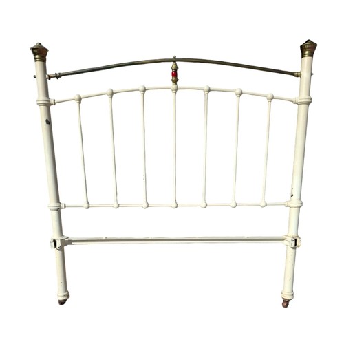 9 - A Victorian & Cast Iron Painted Victorian Bed With Original Sprung Base