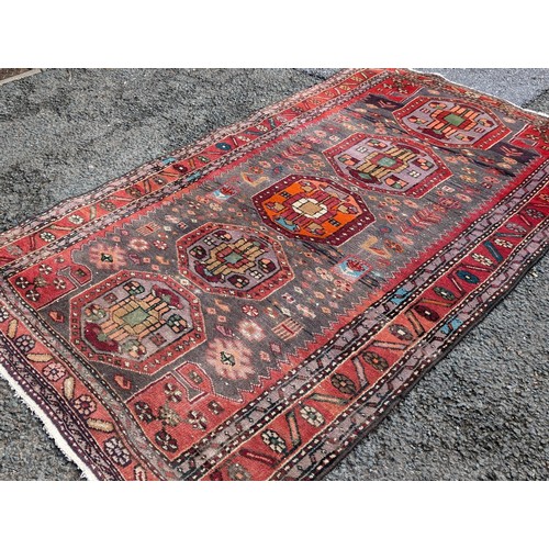 138 - Persian Wool Rug On Pink / Red Ground With Excellent Hand Knotted Design Throughout 110x200cm Appx