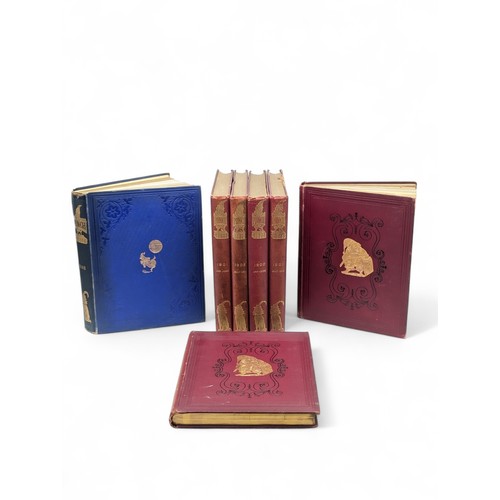 459J - Good Group Antique Punch Volumes 1898, 1901, 1902, 1903 Gilt Edges Most Appear Well Bound