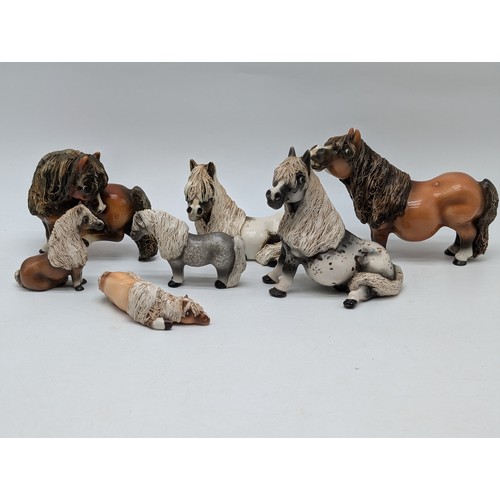 49B - Group (7) Cheval  Comical Horse Figurines, All in Good Order Largest 7x5