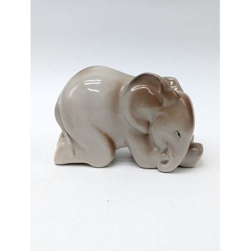 72B - Lomonosov USSR Ceramics Group - (10) Including Red Panda, Elephant, Bear, Seal Etc All in Good Order