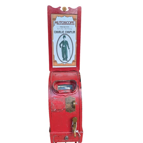 409A - Antique Coin Operated Mutoscope, By The International Mutoscope Reel Co New York. C1930s Lower Remov... 