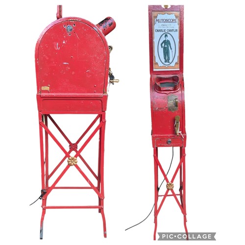 409A - Antique Coin Operated Mutoscope, By The International Mutoscope Reel Co New York. C1930s Lower Remov... 