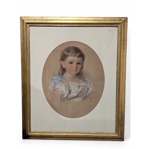 136H - Sir John Gilbert RA 1817-1897 Pair Chalk On Paper Portraits Of Young Girl Dated 1875 & 1877. Both Si... 