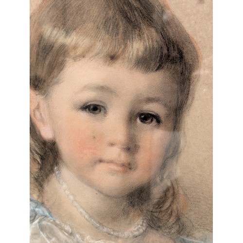 136H - Sir John Gilbert RA 1817-1897 Pair Chalk On Paper Portraits Of Young Girl Dated 1875 & 1877. Both Si... 