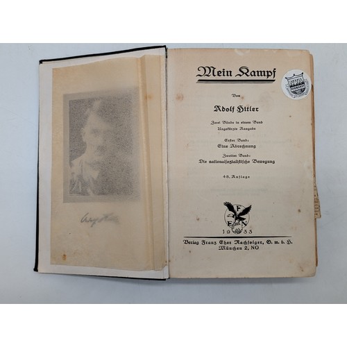 459L - Adolf Hitler Mein Kampf 1933 Edition, good condition example with blue board covers having gilt tool... 