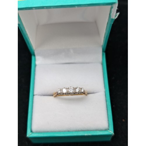 468E - 18ct Gold & Diamond 5 Stone Engagement Ring - 3.15g