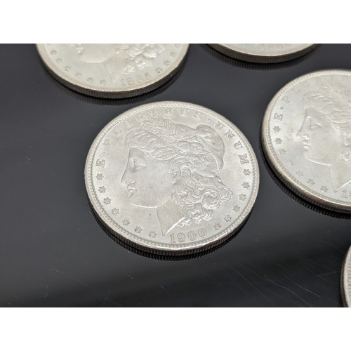 236K - Group (10) Silver Morgan Dollars, 1885-1900 Two With O Mint Marks Most In Good Order 276g Appx