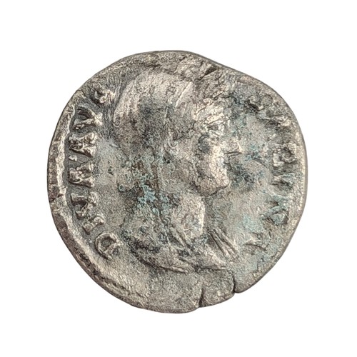 236D - Diva Sabina. Silver Denarius (3.24 g), died AD 137, 3.05g, Veiled and draped bust of Sabina right, w... 