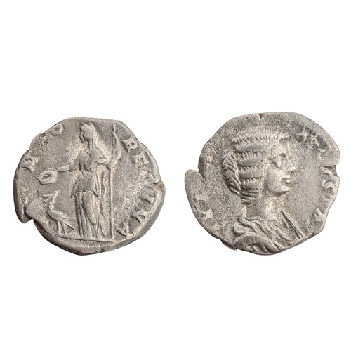 236F - Julia Domna, AD 193-217 Silver Denarius 2.11g Obv: Julia Augusta Draped Bust Right, Rev: Jane Standi... 