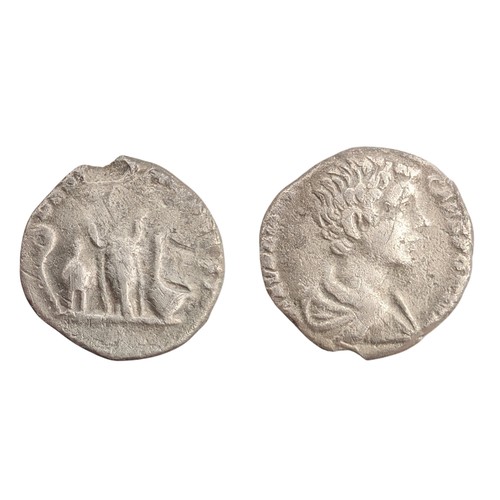 236G - Roman Caracalla 198-217, Silver Denarius Bean Headed And Draped Bust Right, Sacrificed Implements 1.... 