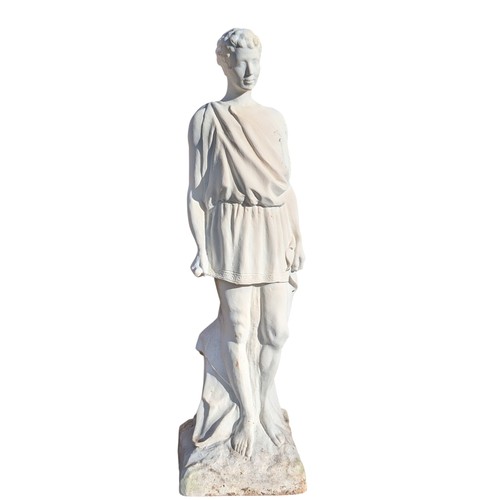 20 - Group (5) Resin Garden Ornaments, Buddha, Cat Etc Tallest 23