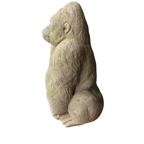 1 - Large 50cm Reconstituted Stone Garden Gorilla Ornament