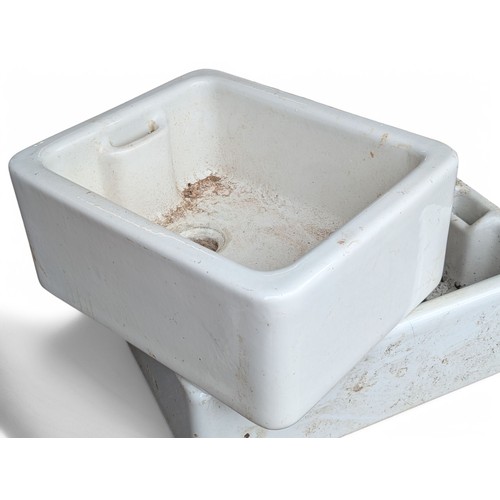 2 - Two Belfast Sinks, Previously Used as Garden Planters Largest 60cm