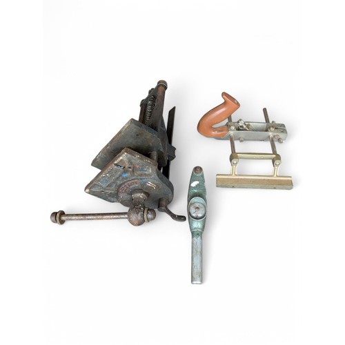 3 - Trio Of Good Vintage Tools; Stanley Combination Plane, Large Vice & Torquleader