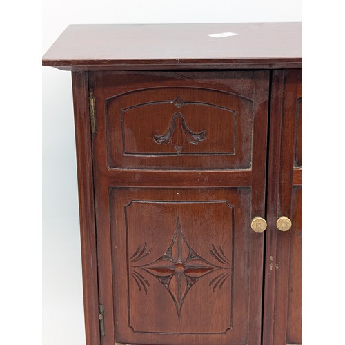 6 - Unusual Tabletop Cabinet With Two Doors over Two Drawers 13x13