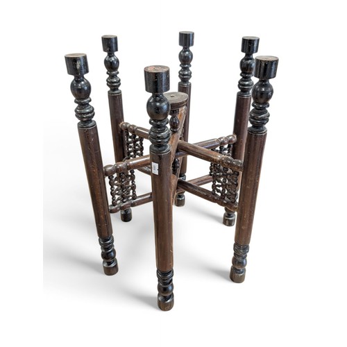 11 - Two Anglo Indian / Middle Eastern Folding Tray Tables, One With Hand Hammered Copper Tray, the Other... 