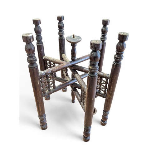 11 - Two Anglo Indian / Middle Eastern Folding Tray Tables, One With Hand Hammered Copper Tray, the Other... 