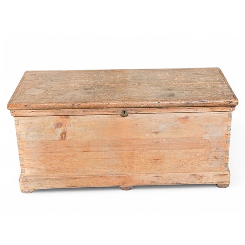 18 - Excellent Antique Large Pine Blanket Box, With Cast Iron Furniture and Traditional Jointed Construct... 