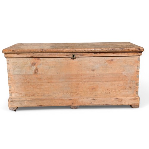 18 - Excellent Antique Large Pine Blanket Box, With Cast Iron Furniture and Traditional Jointed Construct... 