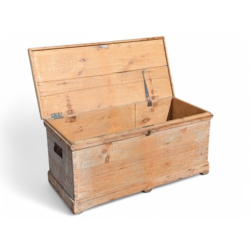18 - Excellent Antique Large Pine Blanket Box, With Cast Iron Furniture and Traditional Jointed Construct... 