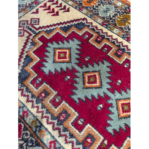 21 - Small Kazak Red Ground Hand Knotted Carpet / Rug 36x24