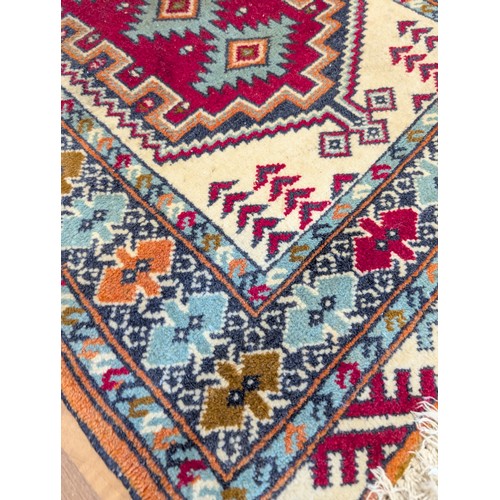 21 - Small Kazak Red Ground Hand Knotted Carpet / Rug 36x24
