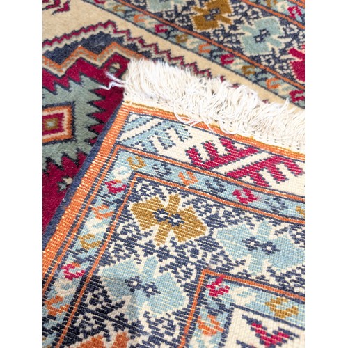 21 - Small Kazak Red Ground Hand Knotted Carpet / Rug 36x24