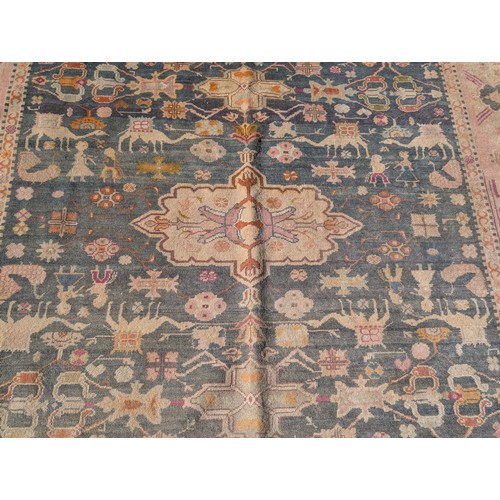 25 - Very Unusual 200x290cm Bulgar Rug / Early 20C Iran-Mahal Design. Hand Knotted and Extremely Unusual.... 