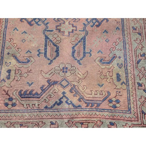 26 - Hand Woven Turkish Carpet / Runner Pink / Red Ground Age Related Fading 49x80