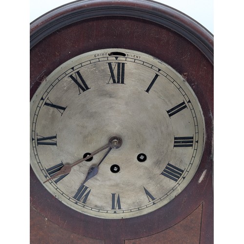 29 - A 19th Century Musical Mahogany Dome Top Bracket Clock, the silvered dial with black Roman numerals,... 
