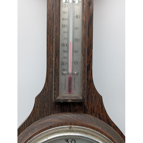 30 - Nice Quality Vintage Lancaster And Throne Shield Shaped Barometer - Signed to The Dial Lancaster and... 