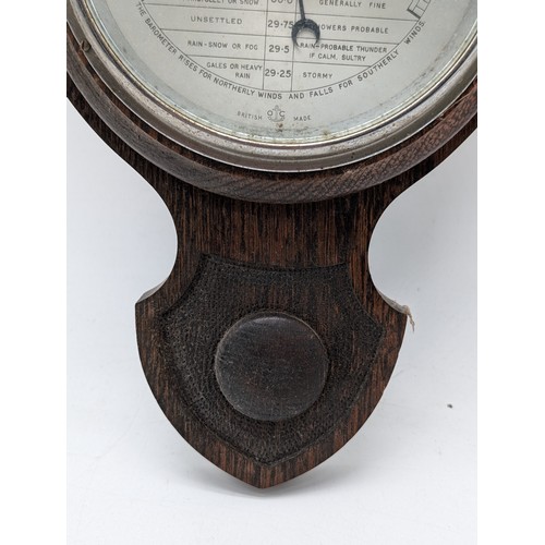 30 - Nice Quality Vintage Lancaster And Throne Shield Shaped Barometer - Signed to The Dial Lancaster and... 