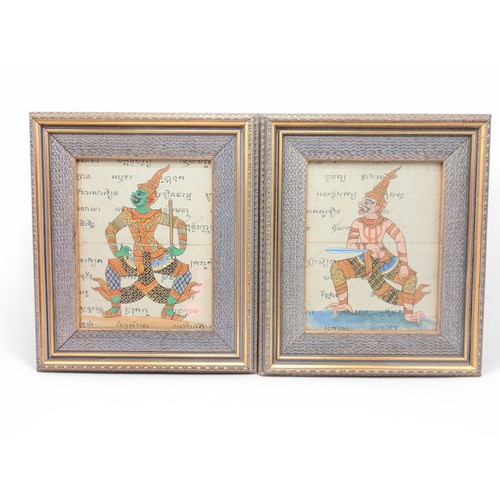 37 - Group (6) Thai /Eastern Original Artworks of Various South East Asian Deity / Figures All Signed Kit... 