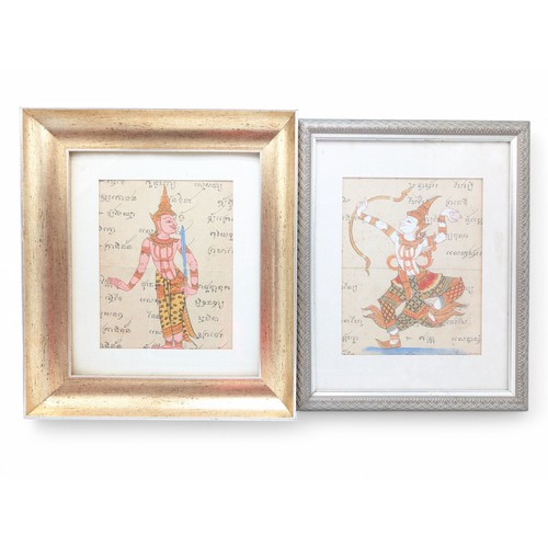 37 - Group (6) Thai /Eastern Original Artworks of Various South East Asian Deity / Figures All Signed Kit... 