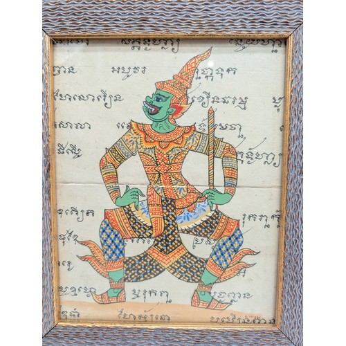 37 - Group (6) Thai /Eastern Original Artworks of Various South East Asian Deity / Figures All Signed Kit... 