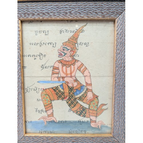 37 - Group (6) Thai /Eastern Original Artworks of Various South East Asian Deity / Figures All Signed Kit... 