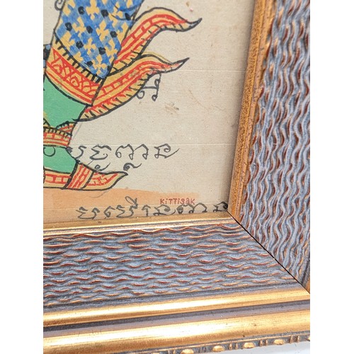 37 - Group (6) Thai /Eastern Original Artworks of Various South East Asian Deity / Figures All Signed Kit... 